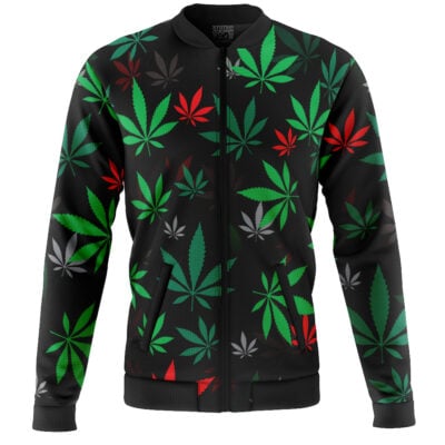 Marijuana Plants Pattern Casual Bomber Jacket