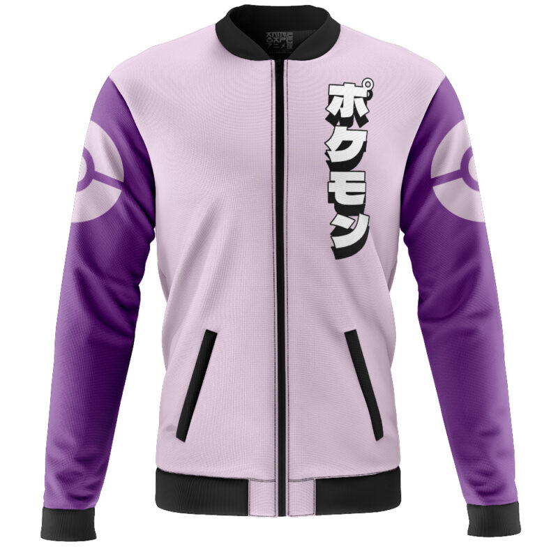 Mewtwo Face Pokemon Casual Bomber Jacket - Image 2