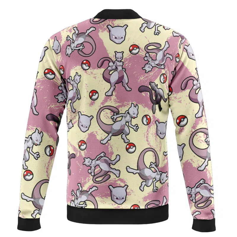 Mewtwo Pattern Pokemon Casual Bomber Jacket - Image 2