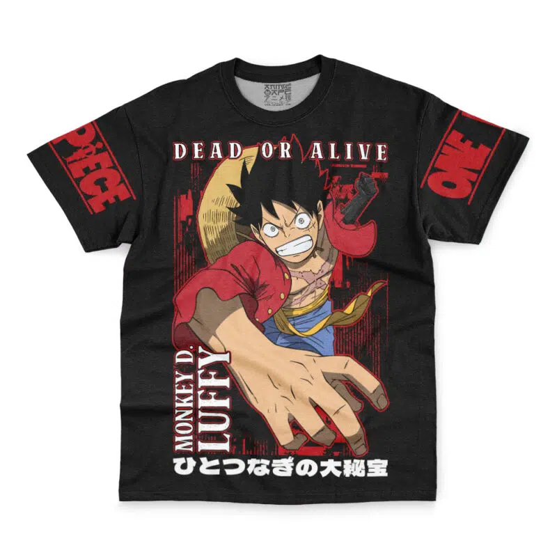 Monkey D. Luffy Dead Or Alive One Piece Streetwear T-Shirt - Image 2