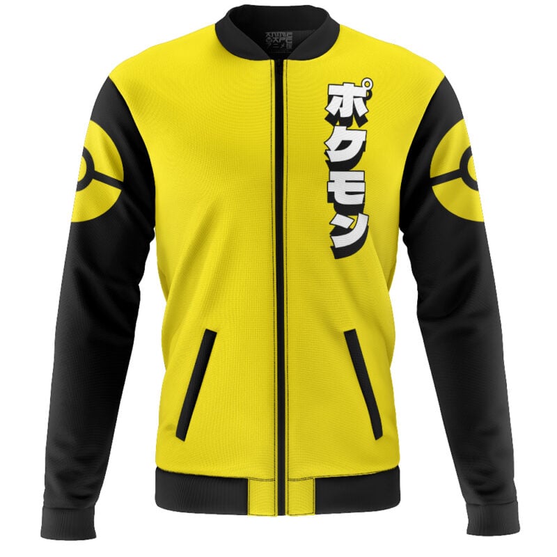 Pikachu Face Pokemon Casual Bomber Jacket - Image 2