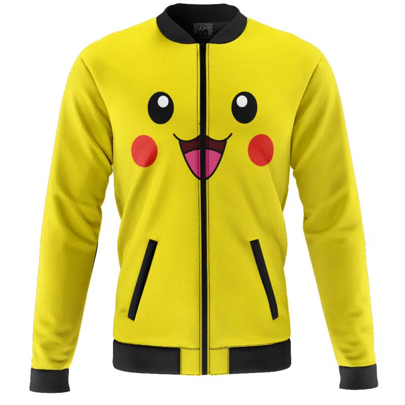 Pikachu Face Pokemon Casual Bomber Jacket