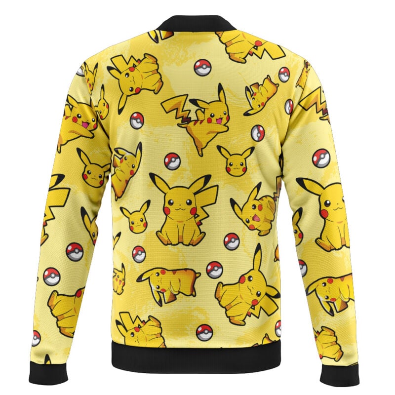 Pikachu Pattern Pokemon Casual Bomber Jacket - Image 2