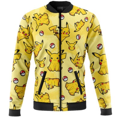 Pikachu Pattern Pokemon Casual Bomber Jacket