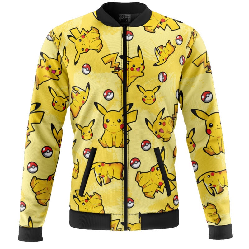 Pikachu Pattern Pokemon Casual Bomber Jacket