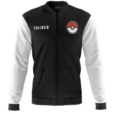 Poke League Champion Pokemon Casual Bomber Jacket