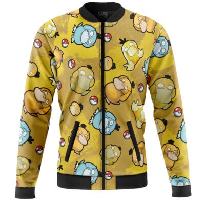 Psyduck Pattern Pokemon Casual Bomber Jacket