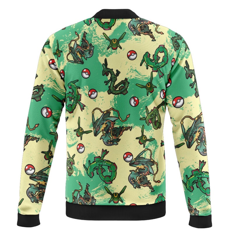 Rayquaza Pattern Pokemon Casual Bomber Jacket - Image 2