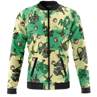 Rayquaza Pattern Pokemon Casual Bomber Jacket