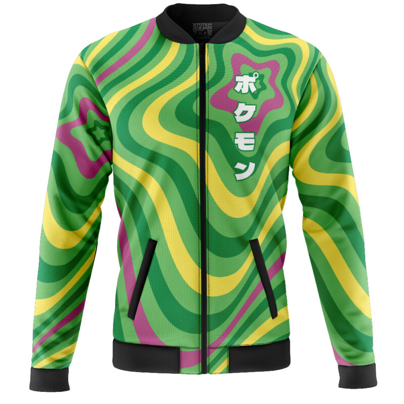Rayquaza Trippy Pokemon Casual Bomber Jacket - Image 2