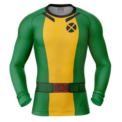 Rogue X-Men Marvel Long Sleeve Rash Guard Compression Shirt