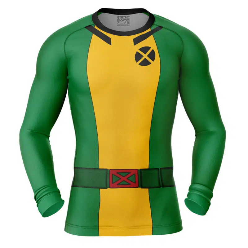 Rogue X-Men Marvel Long Sleeve Rash Guard Compression Shirt