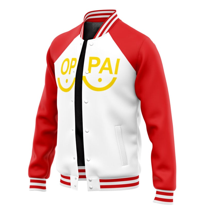 Saitama Oppai One Punch Man Varsity Jacket - Image 3