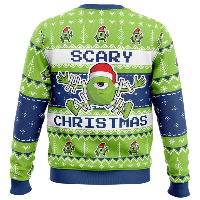 Scary Christmas Mike Wazowski Monster Inc Ugly Christmas Sweater - Image 2