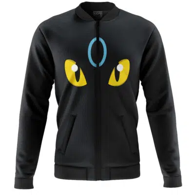 Shiny Umbreon Face Pokemon Casual Bomber Jacket