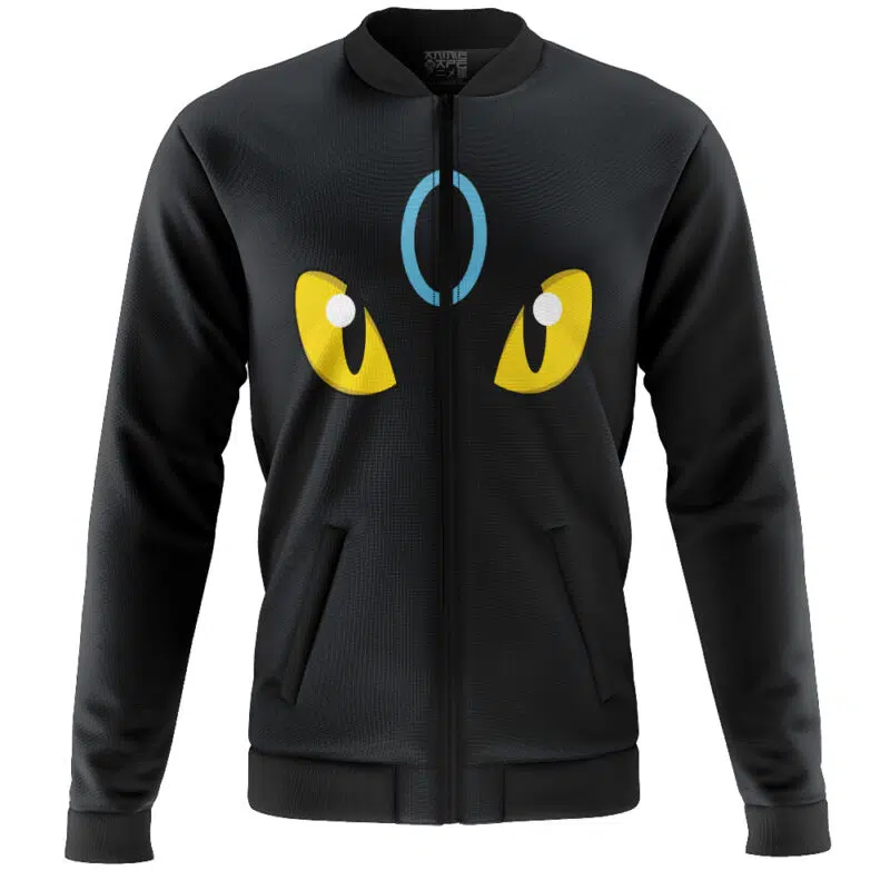 Shiny Umbreon Face Pokemon Casual Bomber Jacket