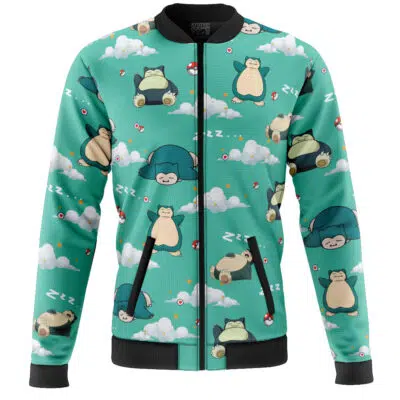 Snorlax Pattern Pokemon Casual Bomber Jacket