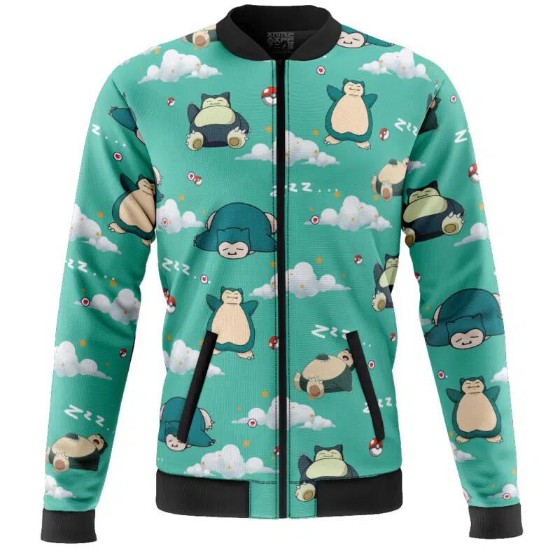 Snorlax Pattern Pokemon Casual Bomber Jacket