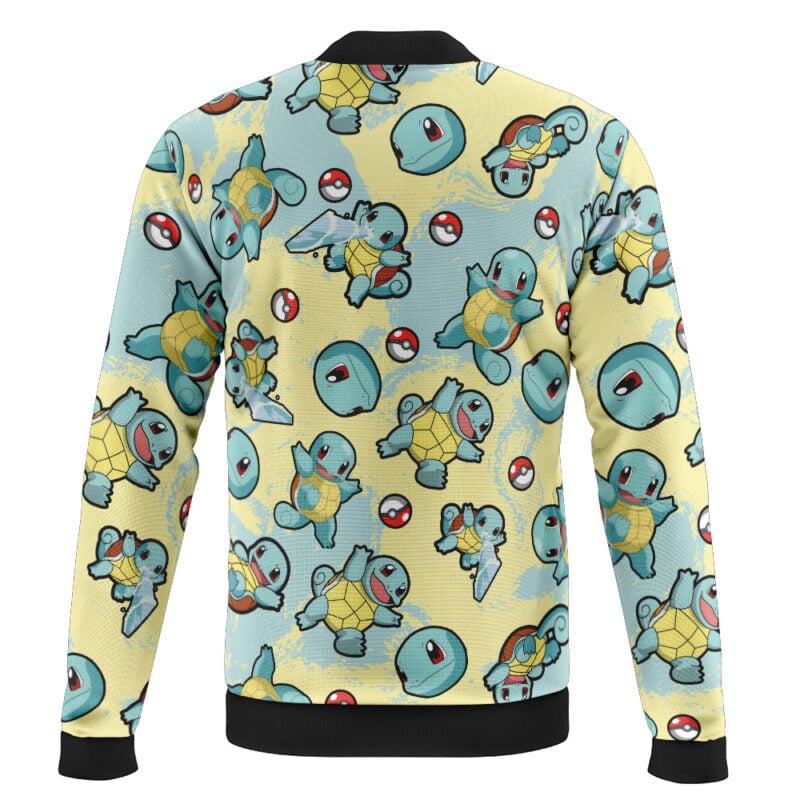 Squirtle Pattern Pokemon Casual Bomber Jacket - Image 2