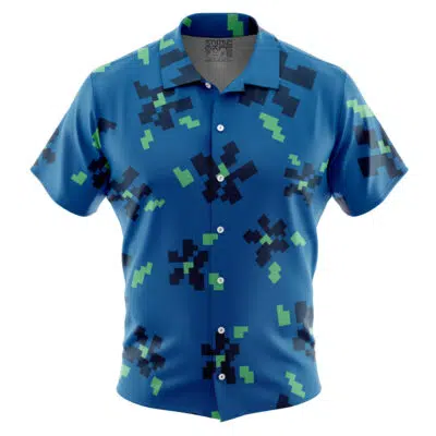 Steve A Minecraft Movie Button Up Hawaiian Shirt