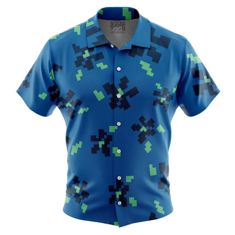 Steve A Minecraft Movie Button Up Hawaiian Shirt