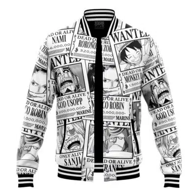 Straw Hats Wanted Poster One Piece Varsity Jacket