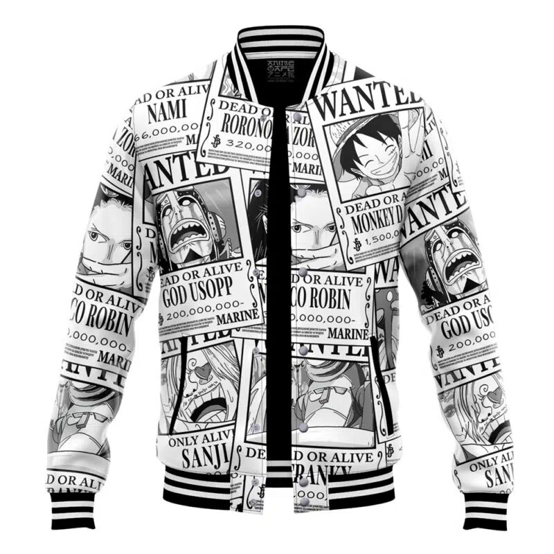 Straw Hats Wanted Poster One Piece Varsity Jacket