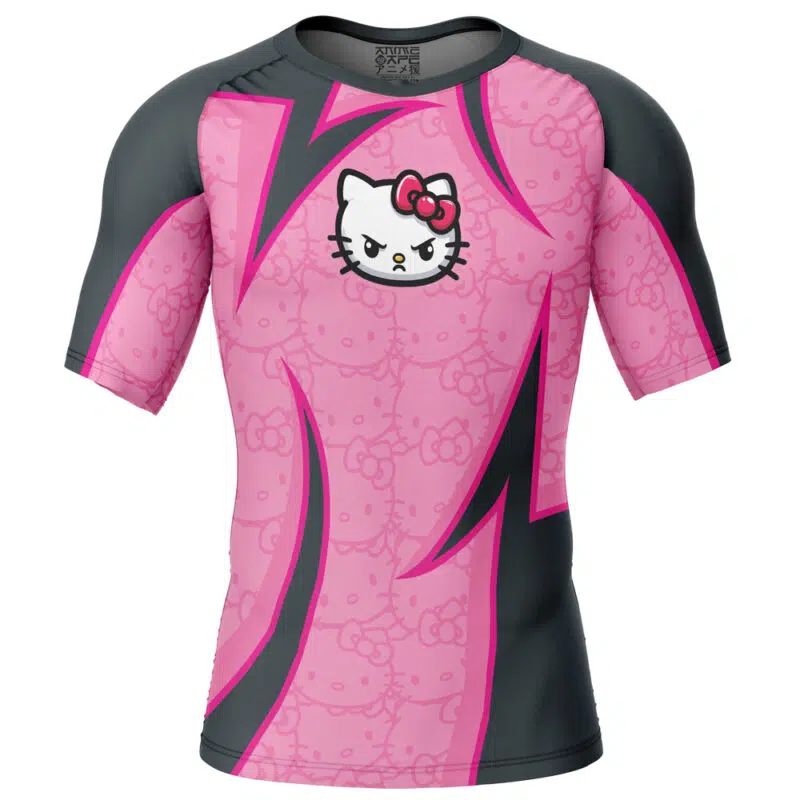 The Karate Hello Kitty Sanrio Short Sleeve Rash Guard Compression Shirt - Image 2