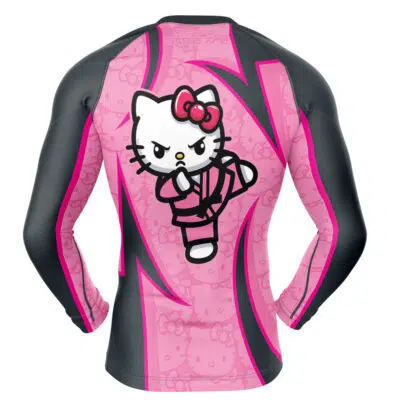 The Karate Hello Kitty Sanrio Long Sleeve Rash Guard Compression Shirt
