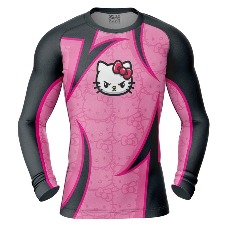 The Karate Hello Kitty Sanrio Long Sleeve Rash Guard Compression Shirt - Image 2