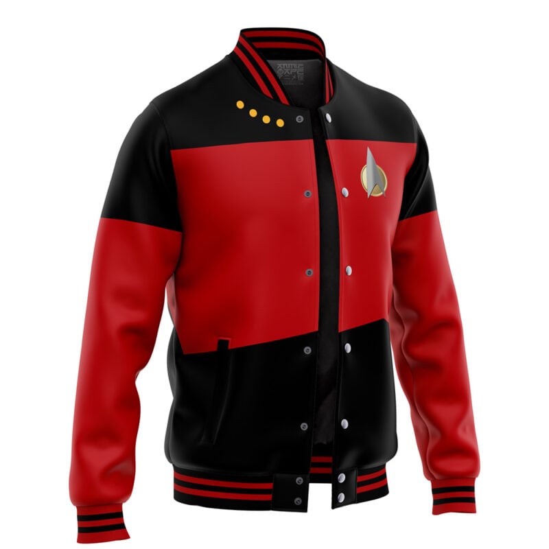 The Next Generation Red Star Trek Varsity Jacket - Image 2