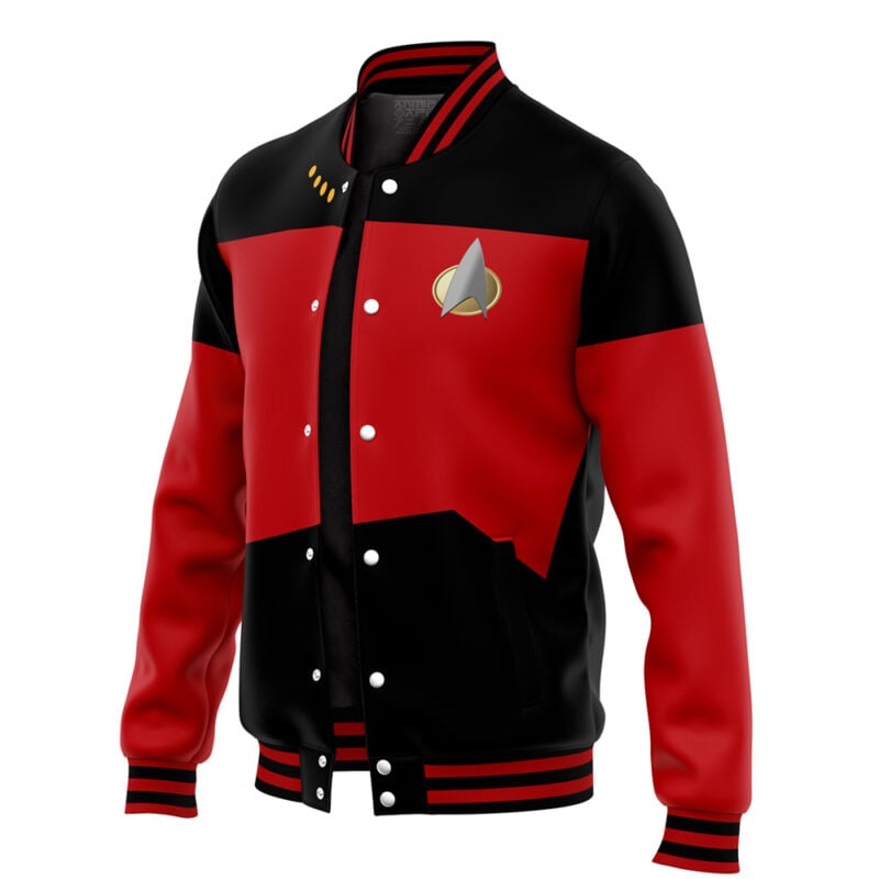 The Next Generation Red Star Trek Varsity Jacket - Image 3