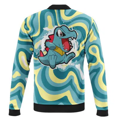 Totodile Trippy Pokemon Casual Bomber Jacket