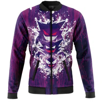 Trippy Ghostly Evolution Ghastly Haunter Gengar Pokemon Casual Bomber Jacket