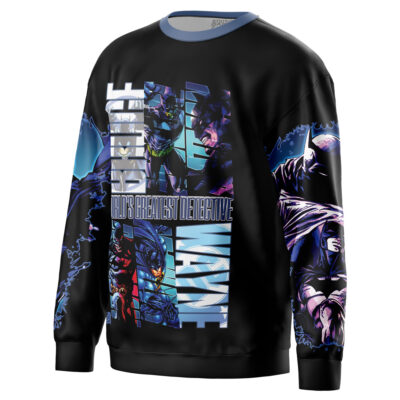 A black sweatshirt showcasing vibrant comic-style art of Maka Albarn and Soul Evans from Soul Eater, with bold “Soul Eater” text featured on the front and sleeve for a standout streetwear look.