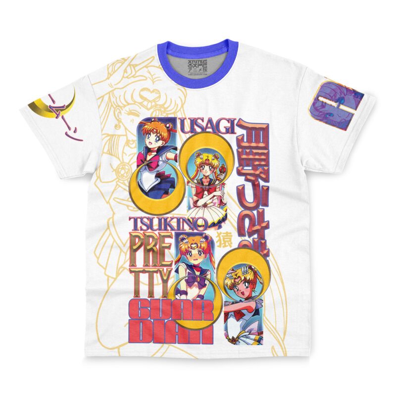 White t-shirt with vibrant anime-inspired Gon Freecss V2 illustration from Hunter x Hunter and Japanese text, in a trendy streetwear style. Features an additional anime graphic on the left sleeve.