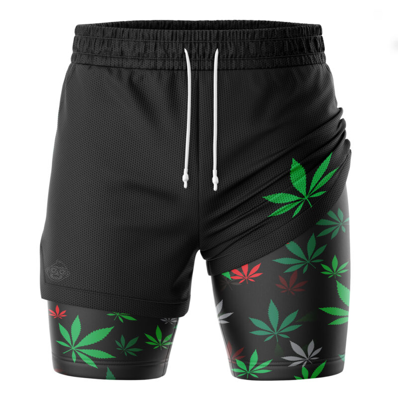 420 Pot Plants Pattern 2-in-1 Performance Shorts - Image 2
