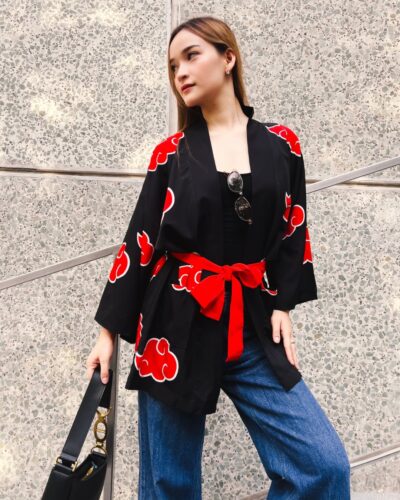 Akatsuki Pattern Shippuden Happi Coat Haori Kimono