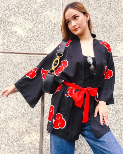 Akatsuki Pattern Shippuden Happi Coat Haori Kimono