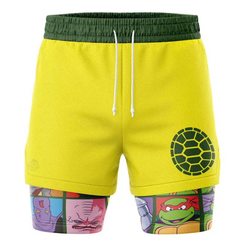 90s Turtle Teenage Mutant Ninja Turtle 2-in-1 Performance Shorts - Image 2