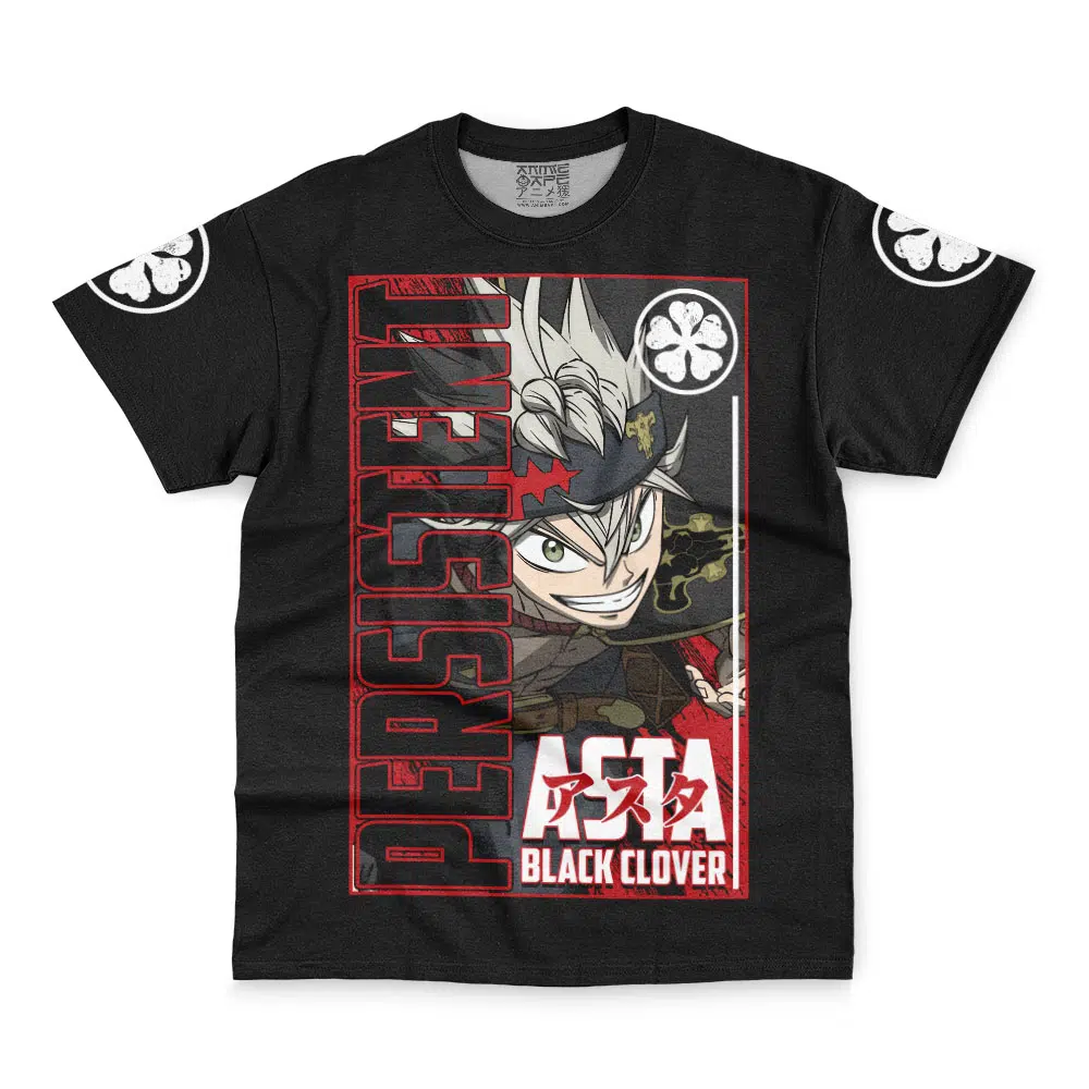 Asta Persistent Black Clover Streetwear T-Shirt - Image 2