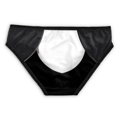 Black underwear featuring a white, moon-inspired design on the front center, with smooth fabric and subtle scalloped trim. Product: Yellow Ranger Ninjetti Power Rangers Panties (Copy).
