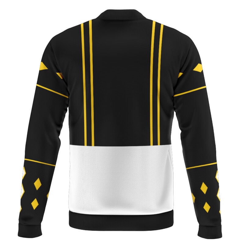 Black Ranger Ninjetti Power Rangers Casual Bomber Jacket - Image 2