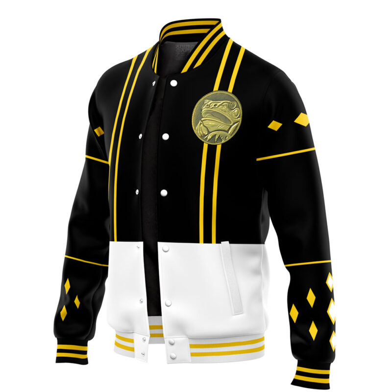 Black Ranger Ninjetti Power Rangers Varsity Jacket - Image 3