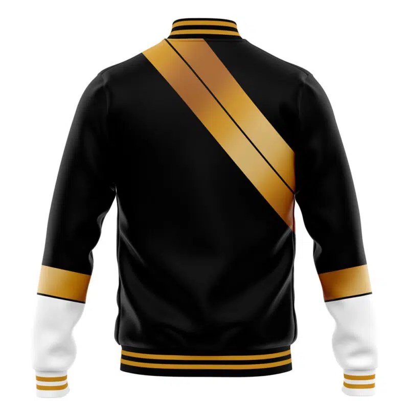 Black Ranger Wild Force Power Rangers Varsity Jacket - Image 4