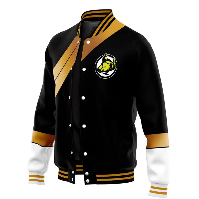 Black Ranger Wild Force Power Rangers Varsity Jacket - Image 3
