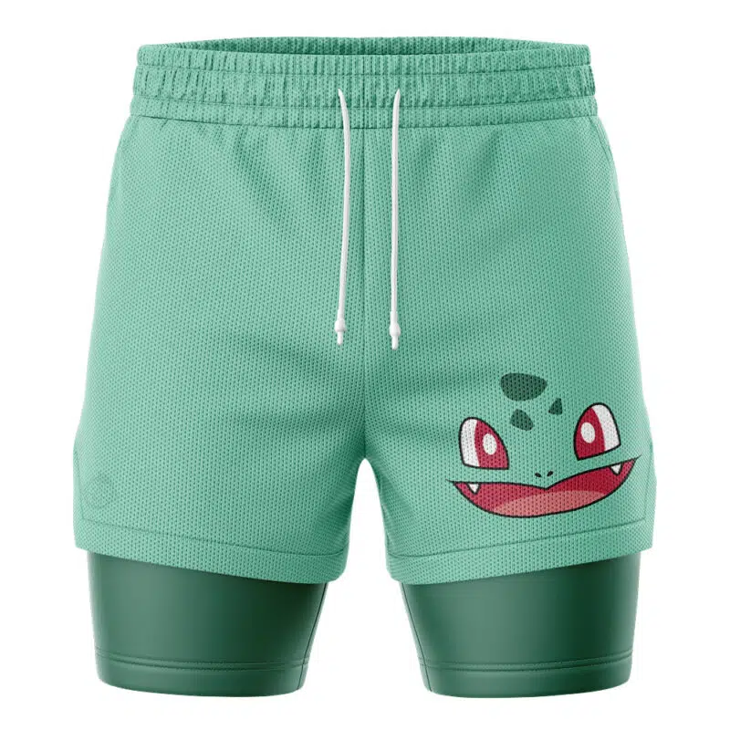 Bulbasaur Face Pokemon 2-in-1 Performance Shorts
