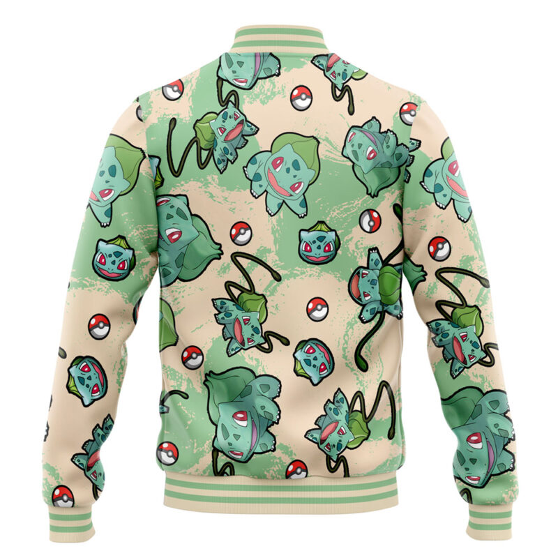 Bulbasaur Pattern Pokemon Varsity Jacket - Image 4