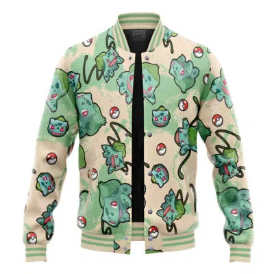 Bulbasaur Pattern Pokemon Varsity Jacket