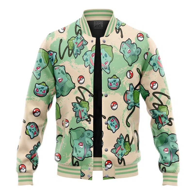Bulbasaur Pattern Pokemon Varsity Jacket